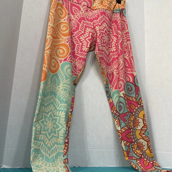 Electro Threads Mandala Leggings Pink, Teal and Orange in size XL - Picture 2 of 10